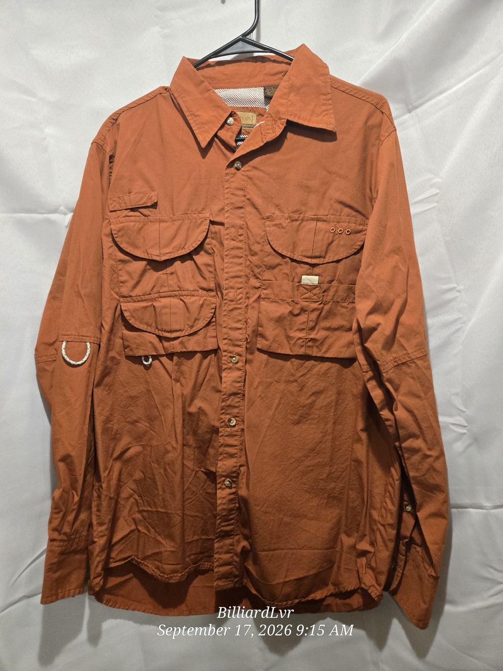 Rockport Men's Long-Sleeve Button-Down Shirt - Rust Orange